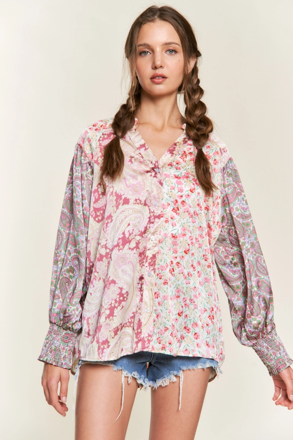 wholesale clothing citm9668 floral print blouse 143Story