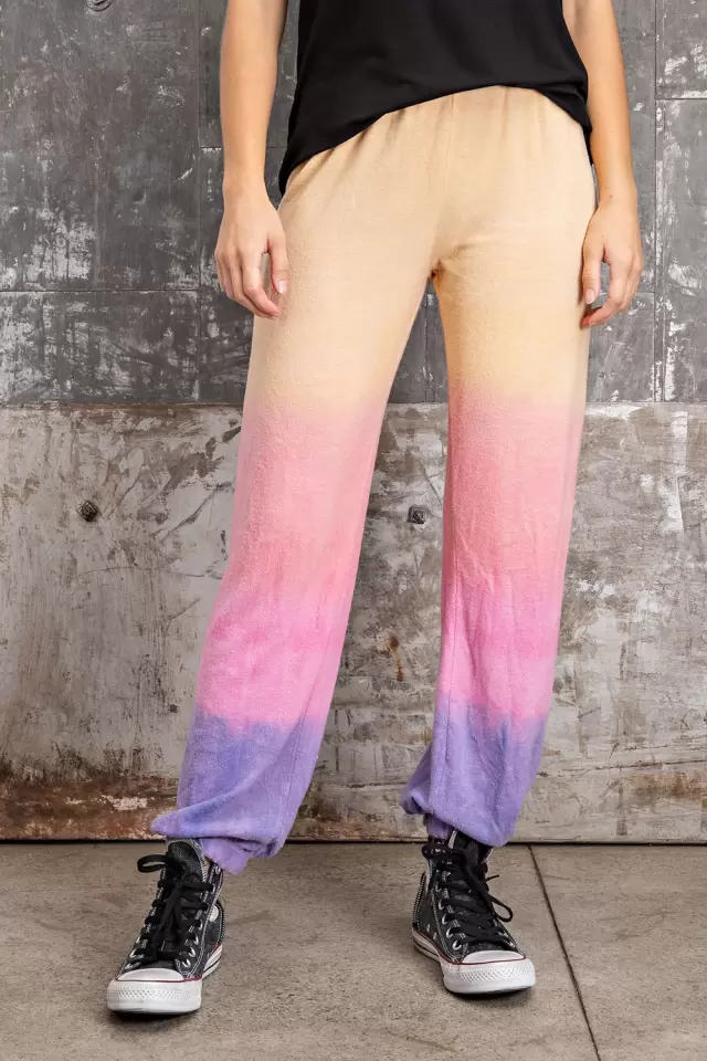 wholesale clothing tie dye multi color elastic waist jogger pant 143Story