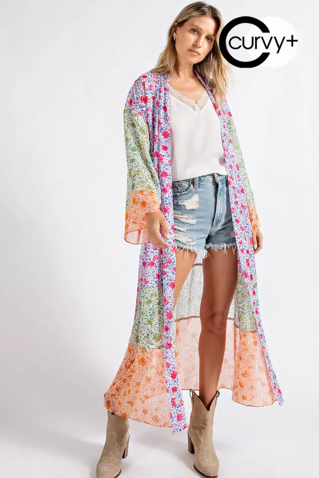 wholesale clothing cija10002 long multi colored printed kimono 143Story