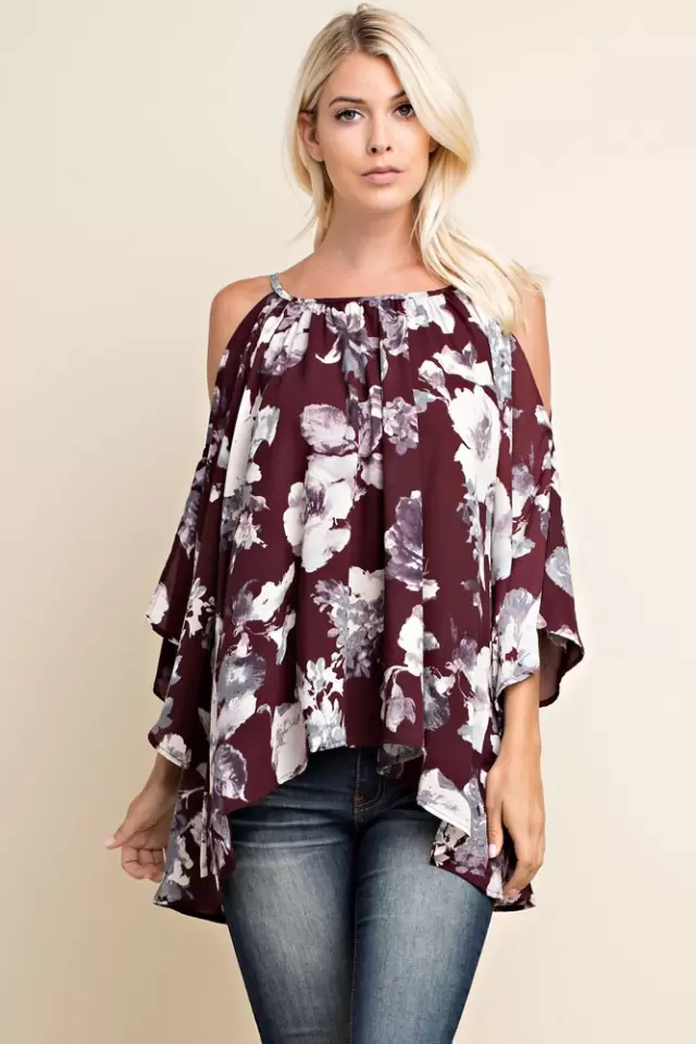 wholesale clothing floral print top 143Story